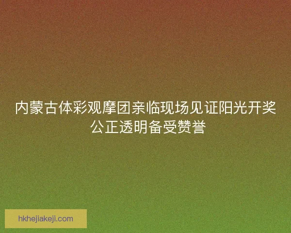 内蒙古体彩观摩团亲临现场见证阳光开奖 公正透明备受赞誉